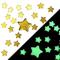 Homey Product Super Bright Glow in The Dark Stars - Self Adhesive - Pack of 100 - Big and Small Star Decor for Kids Children and Toddler Playroom Wall and Ceiling Room Decorations Stickers