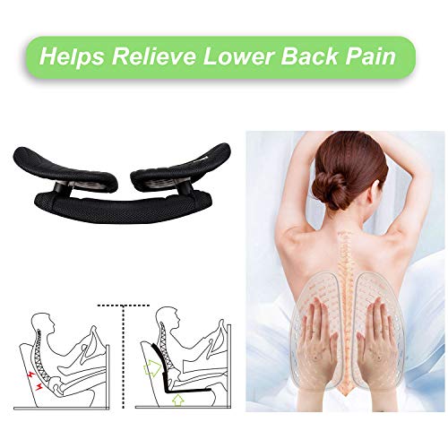 LONG FIT Lumbar Support,Back Cushion Inflated,Adjustable Backrest with 3D Mesh Breathable Cover Lower Middle Back Pain Relief Orthopedic Support for Car Seat,Computer/Office Chair and Posture Improve - Thumbnail 4
