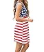 Imily Bela Women's Sleeveless Floral Print Stars and Stripes Racerback Midi Tank Dress USA Flag