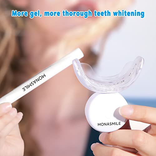 Monasmile Teeth Whitening Kit with LED Light, Teeth Whitener with 3 Carbamide Peroxide Tooth Whitening Gel Pen, Help Removing Stains from Smoking, Coffee, Soda, Food