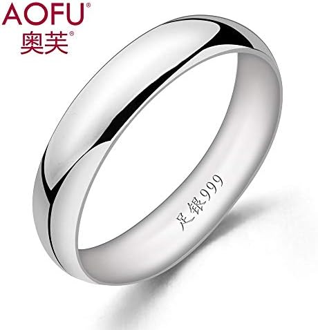 999 Foot Silver Surface Men's Rings Live Unique Personality Tide Ring Silver Couple Lover Women Girls Students Birthday Gift (Closed 27