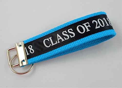 Class of 2018 Wristlet Key Fob Keychain Turquoise