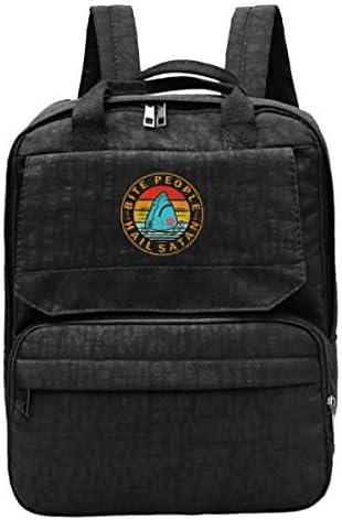 WUHONZS Travel Backpack Bite People Hail Satan Shark Gym Hiking Daypack College Laptop and Notebook Bag for Women & Men