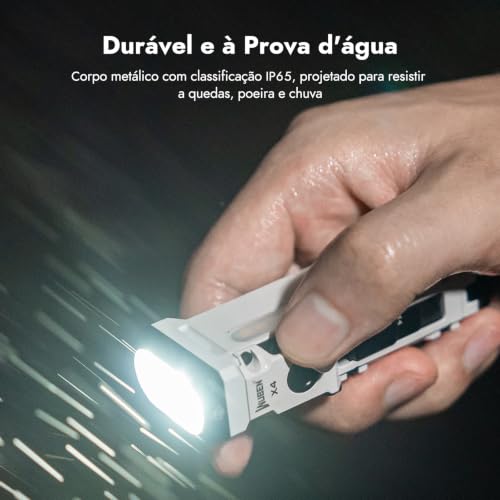 WUBEN X4 EDC Lanterna plana com luz RGB | minide 1500 lúmens com interruptor tático e ímã,portátil IP65 com clipe de bolso e USB-C para camping, verificações
