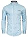 Tom's Ware Mens Fashion Casual Inner Plaid Long Sleeve Button Down Shirt TWNMS310A-310B-SKYBLUE-XL
