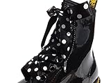 Black Polka Dot Satin Ribbon Flat Bootlaces, Boot Laces, Shoelaces for Doc's DM'S Dr Martens Boots
