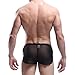 YiZYiF Men's Mesh Boxer Briefs Underwear Transparent Shorts Black Large