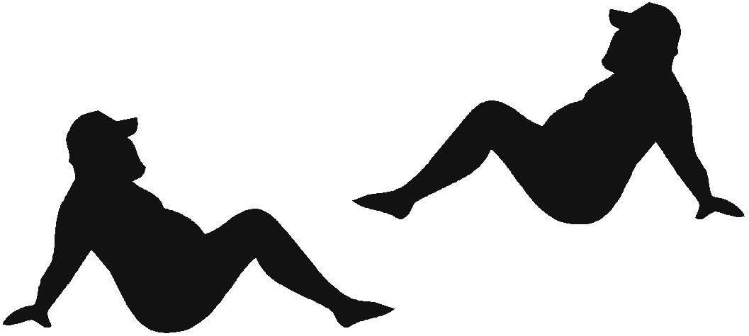 Fat Trucker Guy pair Mud flap vinyl decal sticker funny truck beer jeep