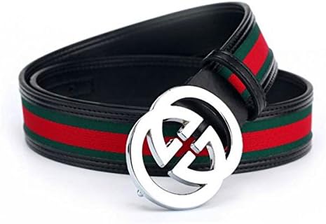 Fashion Classic Leather Belt With Silver buckle34-36"(110CM)