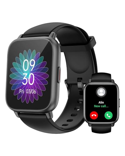 RUIMEN Smartwatch with Calls, Smart Watch Receive Call and Voice Assistant, Smartwatch Woman Man with Pedometer Blood Oxygen Waterproof IP68 100+ Sports Modes Activity Bracelet