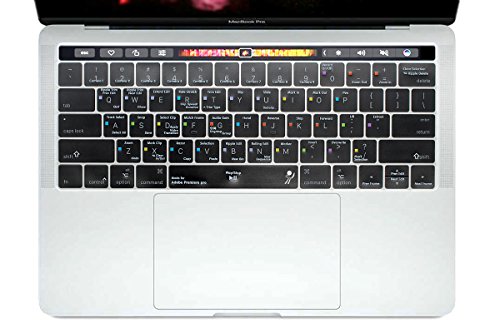 ProElife Ultra Thin Software Shortcuts Clear TPU Keyboard Protector Cover Skin for MacBook Pro13" with Touch Bar A1706 and MacBook Pro15" with Touch Bar A1707 (TPU-Adobe Premlere Pro)