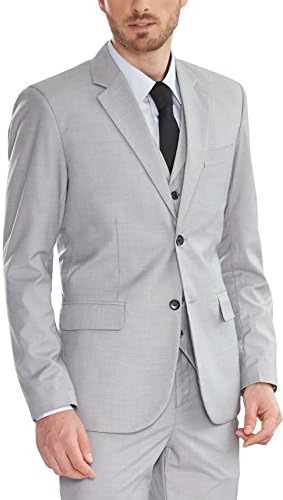 Mens Black Formal Classic Three Piece Suit Jacket Pants Wedding Suit For Men S1 (Grey,46)