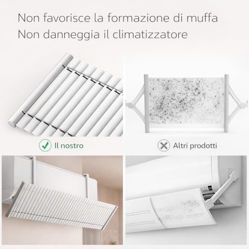 UEMUSI Air Conditioning Deflector, Adjustable Climatiseur Deflecteur Aluminium Alloy and ABS Anti Direct Blowing Diffuser Air Conditioning