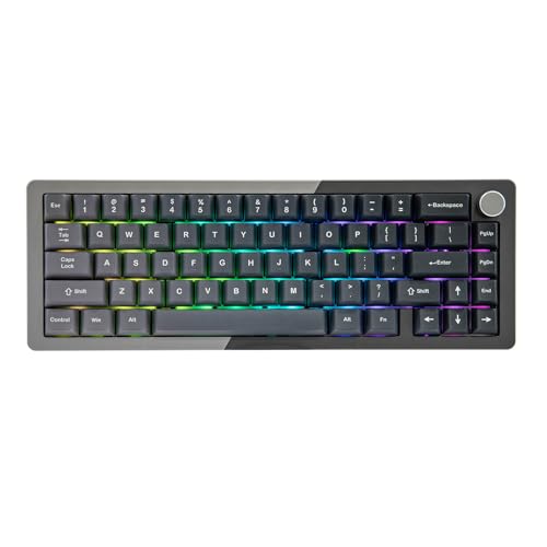 Photo 1 of KiiBoom Loop 65 65% Full Aluminum Block Structure Mechanical Keyboard, QMK/VIA Programmable, BT5.0/2.4GHz/USB-C Wireless Gaming Keyboard, Gasket, FR4 Plate, RGB for Win/Mac (Grey Black)