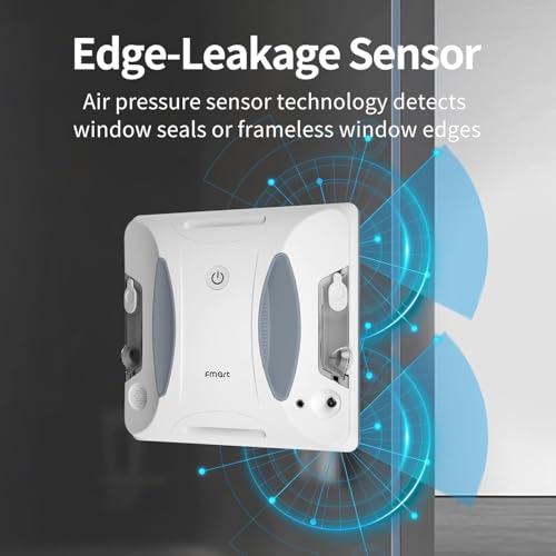 Fmart W6 Robot Limpiador de Ventanas de Doble Cara, 3800 Pa Robot Inteligente de Limpieza de Ventanas de succión Fuerte, aplicación y Robot de Control Remoto, Adecuado para Ventanas de Altura Alta al