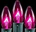 Novelty Lights Incandescent Christmas Replacement Bulbs - Indoor/Outdoor Individual Bulbs for Christmas Tree, Display, & More - C9/E17 Intermediate Base, 7 Watt Lights (Pink, 25 Pack)