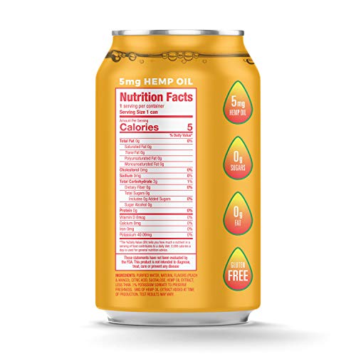 HEMPd Infusion Carbonated Flavored Water, 5 mg. per 12 fl. oz. Can, 12PACK (Variety Pack