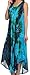 Sakkas 00831 Starlight Caftan Tank Dress/Cover Up - Turquoise/Blue - One Size