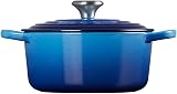 Le Creuset Signature Enamelled Cast Iron Round Casserole Azure 20 cm 1.8L view 3