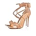 CCYYJJ Women's High Heel Sandals/Large Size/Slippers/Banquet Shoes/Sandals/Roman/Buckle Sandals/Rivet Shoes,#2,36