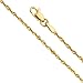 14k Yellow OR White Gold SOLID 1mm Diamond Cut Rope Chain Necklace with Lobster Claw Clasp