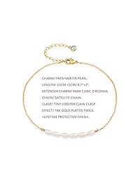 Mevecco Tobillera de perlas de agua dulce, hecha a mano, chapada en oro de 18 quilates, delicada pulsera de tobillo bohemia para playa, ajustable, de oblea, con capas de turquesa, colgante de monedas, cadena de pie para mujer