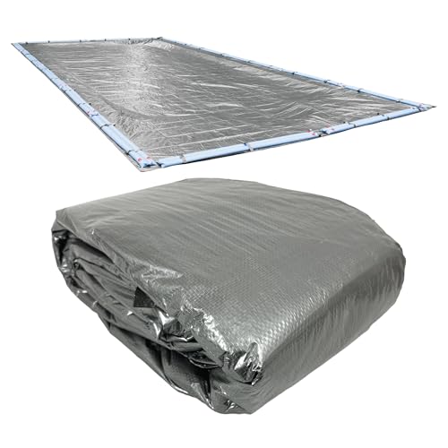 Robelle 12 x 24 ft Heavy Duty Silver Winter Pool Cover for Inground Pools, 5 ft…