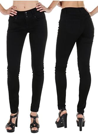 wax jean High Waisted Jeans for Women-Stretchy Denim Butt Lifting, Zip Fly, 3-Buttons Push-Up Jeans