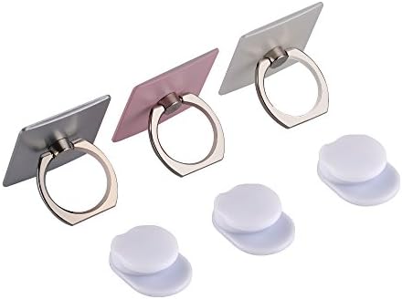 DLPOWER 360 degree, 180 degrees, zinc-alloy \ ABS plastic material for the ring holder with a base, 3PCS packaging (silver, pink, white);It works for all kinds of phones, tablets