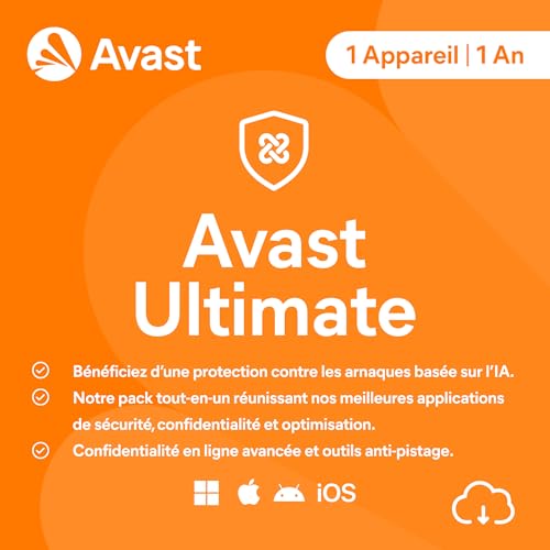 Avast Ultimate 2026 | 1 appareil | Antivirus| 1 An | Code d'activation envoi par email