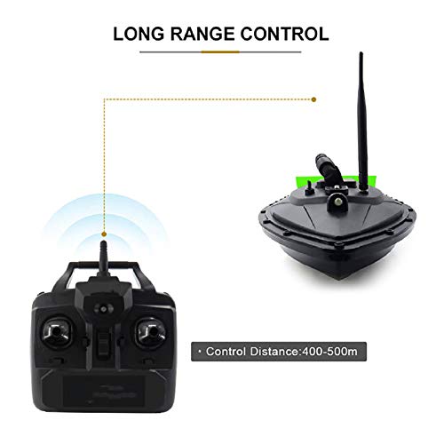 Jff Fish Finder 1.5kg Chargement 500m Télécommande Appât De Pêche Bateau Rc Bateau Positionnement De L’appât,noir