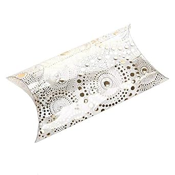 Caja de almohada transparente con diseños de lámina dorada | Tamaño: 3 15/16 pulgadas x