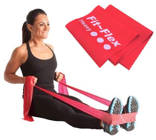 Fit-Flex Resistance Exercise Band - 2m Length - 3 Flex Options – Pilates, Yoga, Rehab, Stretching, Strength Training (Heavy)