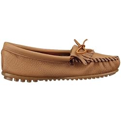 Minnetonka Women's Deerskin Soft-T Moccasin,Mocha