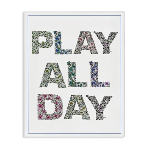 Stupell Industries Play All Day in Florals Canvas Wall Art, design by Jennifer…