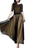 Miusol Women's Casual Polka Dot 2/3 sleeve Summner Maxi Classical Dress