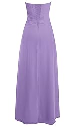JAEDEN Women's Chiffon Sweetheart Pleat Strapless