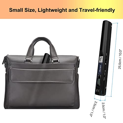 AUTENS Portable Handheld Scanner Included 16G SD Card, Wand Scanner for A4 Documents Pictures Pages Texts Receipts Books Up to 900DPI, JPG/PDF Format Selection, Uploads Via USB Cable, No Driver