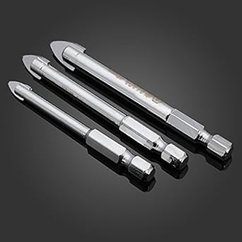 Generic Hand Tools Top Quty Durable High Power hard alloy steel 3pcs 6 8 10mm Hex Ceramic Glass Tiles Granite Drill Bits Set