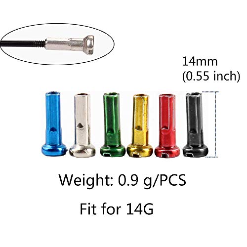 Juland 72 PCS Alloy Spoke Nipples Bike Spoke Nipples End Tips Nipples End Caps Wheel Spoke Nipples Decor for Mountain Road Bicycles 14G - Blue (Renewed)