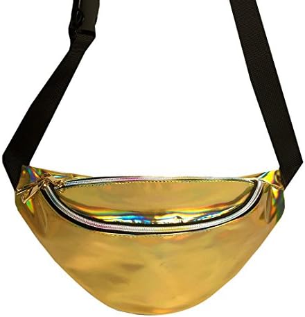 Amily Holographic Fanny Pack Bag Iridescent Bum Bag Purse for Rave and Festival