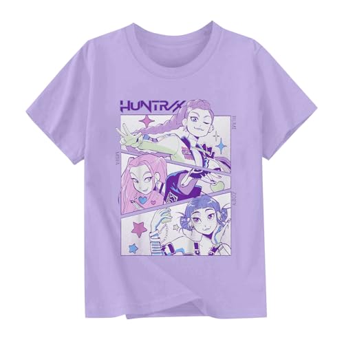 Demon Hunters Huntrix Costume Kids Clothes Girls Shirts Youth Mira Shirt Graphic Crew Neck Cute Short Sleeve Tshirt Rumi Outfits