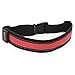 BSEEN LED Running Belt - Waist Belt - USB Rechargeable LED Running Waist Belt Safety Light Weight Polyester Sport Belt Adjustable Elastic Band and Buckle for Runner (Red)