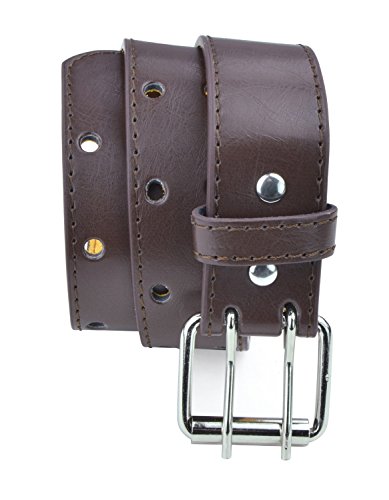 Belle Donne - Girl's Leather Two Hole Perforated Jean Belt - Brown/X-Large