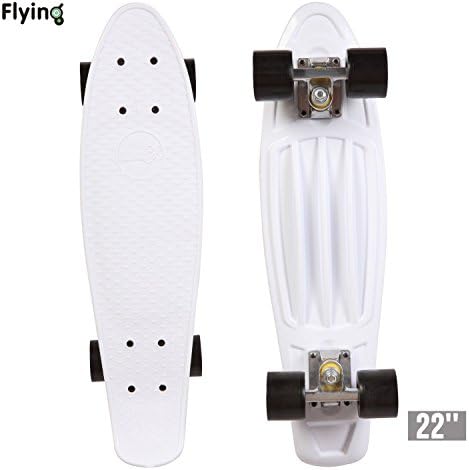 22" Retro Mini Skateboard Cruiser Style Complete Deck Plastic Skate Board White