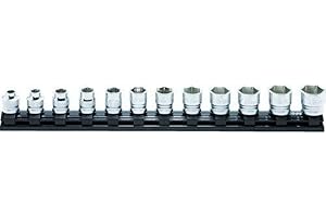 TRUSCO Yamashita Industrial Research Laboratory Koken Z-EAL 3/8 (9.5 mm) SQ. Hex Socket Rail Set, 12 Pieces, RS3400MZ/12
