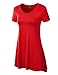 MBJ WT769 Womens V Neck Trapeze Tunic M RED