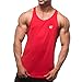 Dri Fit Microfiber Bodybuilding Stringer Tank Top Y-Back Racerback, Medium, Red