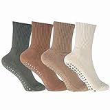 Pilates Yoga Barre Grip Socks Crew Womens