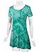 Lock and Love LL WT1066 Womens Scoop Neck Short Sleeve All Over Tie Dye Trapeze Tunic Top XXL JADE
